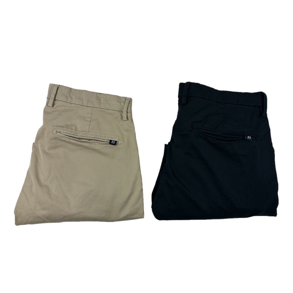 Boggi Milano Men Cotton Chino Pants Lot of 2 Khaki Navy Blue 30X24